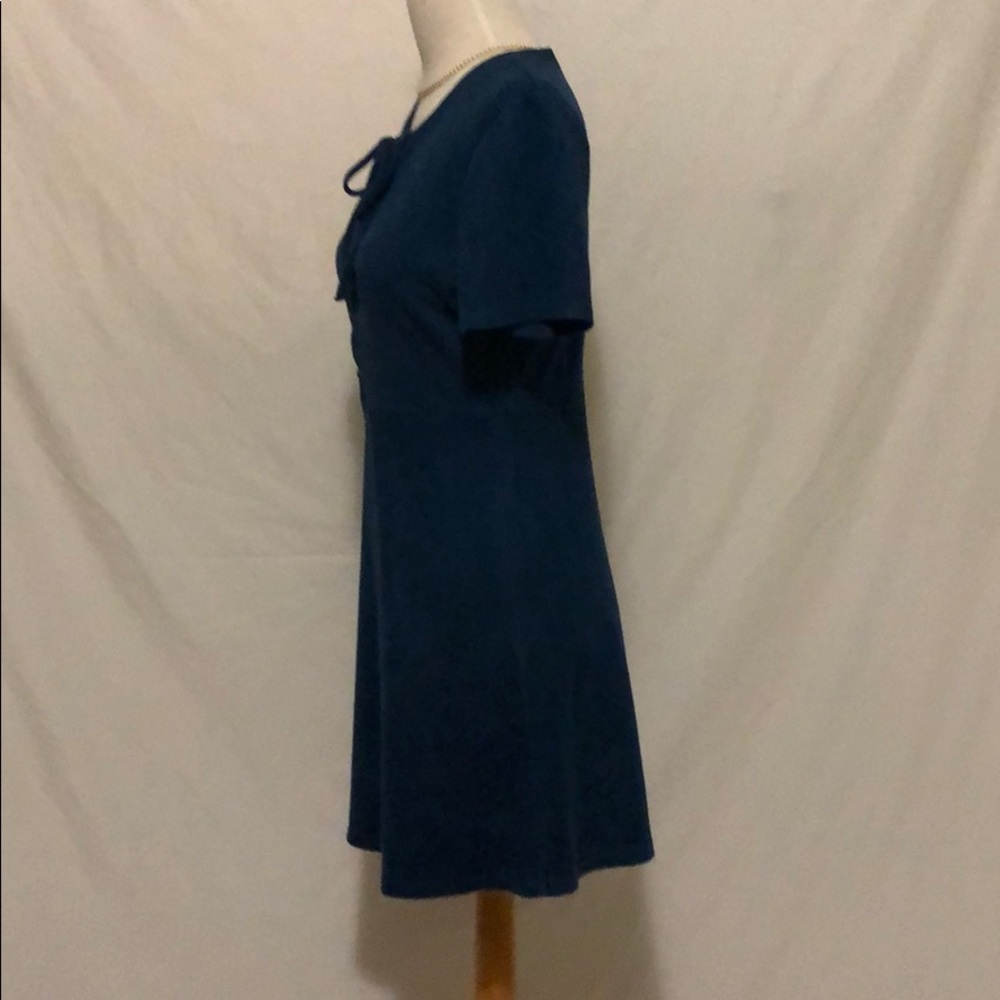 Anthropologie paper crane blue faux suede dress - Picture 2 of 6
